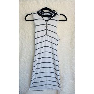Black and white striped dress, size large! 
88% Polyester & 12% Spandex